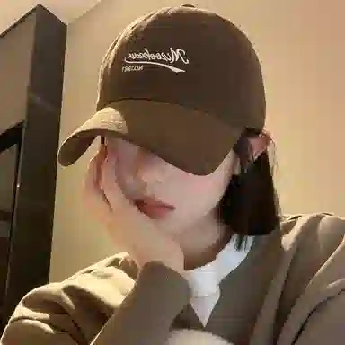 毅帆 美式字母咖色 显脸小潮 棉 鸭舌帽 男女同款情侣款