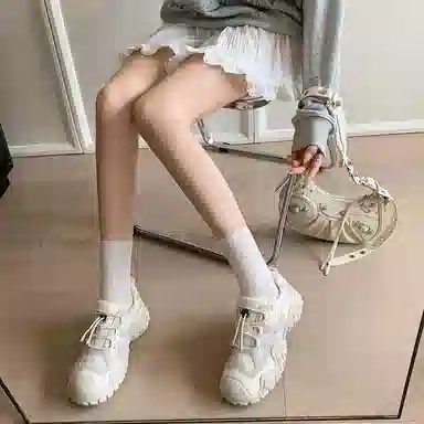 生活休闲甜美时尚透气松糕底百搭少女鞋 低帮 老爹鞋 女款