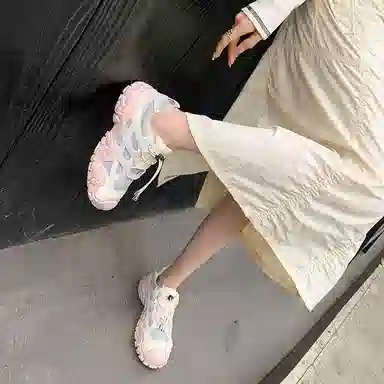 生活休闲甜美时尚透气松糕底百搭少女鞋 低帮 老爹鞋 女款