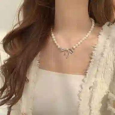 都爵 轻奢高级蝴蝶结精致 锆石 项链 女款