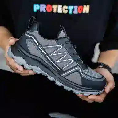 织物合成革 清爽透气时尚运动 减震防滑耐磨 低帮 生活休闲鞋 男款 黑色