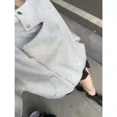 半空山 美式高街重磅解构不规则拉链开衫外套慵懒廓形潮流百搭连帽卫衣 男女同款