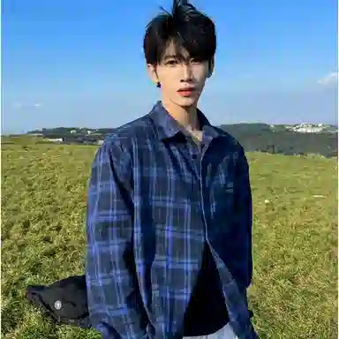 半空山 巴洛克磨毛藏蓝色高级感痞帅美式长袖衬衫外套 男女同款