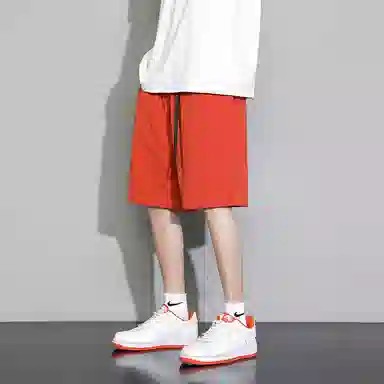 半空山 纯色基础款韩版舒适时尚自带个性腰带设计夏日多巴胺日常通勤户外百搭直筒五分休闲短裤 男女同款
