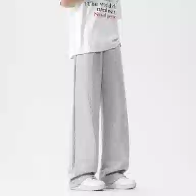 半空山 美式复古高街立体线条设计高级感卫裤柔软舒适亲肤透气松紧腰品牌汉字系带刺绣隐藏式抽绳潮流百搭宽松垂感直筒休闲裤 男女同款