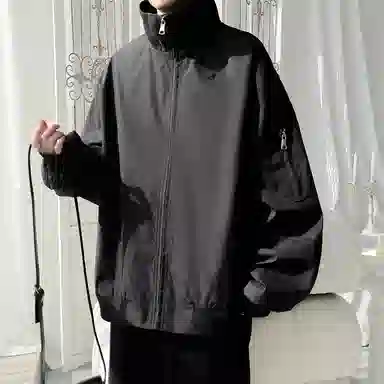 半空山 美式高街纯色基础款侧边拉链口袋三防山系户外简约飞行员夹克外套 男女同款