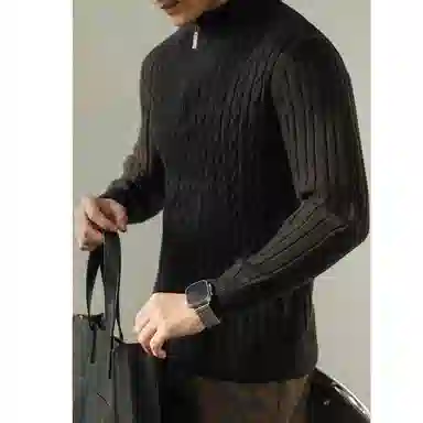 半空山 纯色简约百搭潮流长袖针织衫 男女同款