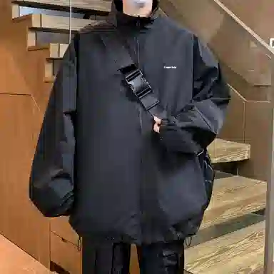 半空山 美式复古高街两面穿字母山系户外三防飞行员夹克 男女同款