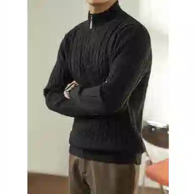 半空山 纯色简约百搭潮流长袖针织衫 男女同款