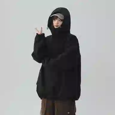 半空山 美式复古黑武士休闲基础款纯色高街设计感气质穿搭旅游伴侣时尚夹克 男女同款