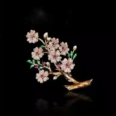 兰盈 梅花水晶 环保合金 胸针 女款