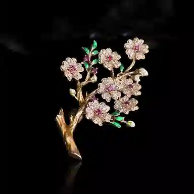 兰盈 梅花水晶 环保合金 胸针 女款