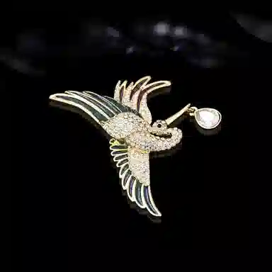 兰盈 飞鸟原创设计 人造水晶 胸针 男女同款情侣款