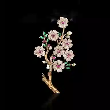 兰盈 梅花水晶 环保合金 胸针 女款