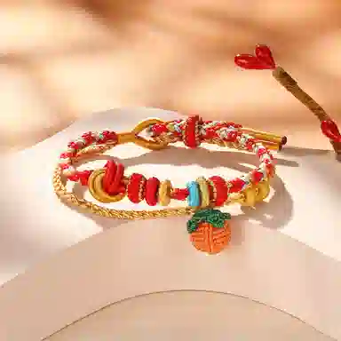 潮宏基 编织配绳 缤纷 编绳 手链 女款