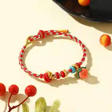 潮宏基 编织配绳 缤纷 编绳 手链 女款