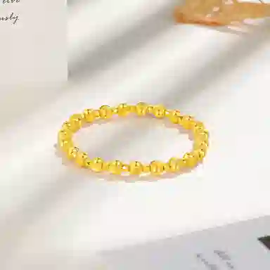 潮宏基 猫眼珠蹦迪珠 手饰大版 时尚简约优雅百搭通勤#好运 足金 按克计价 黄金手串 女款