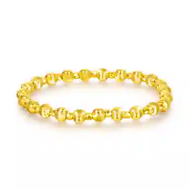 潮宏基 猫眼珠蹦迪珠 手饰大版 时尚简约优雅百搭通勤#好运 足金 按克计价 黄金手串 女款