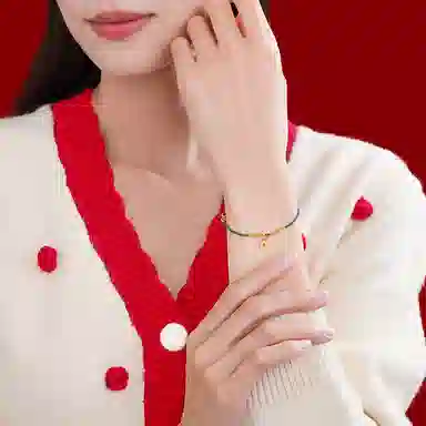 潮宏基 好事发生 古法 铜钱 碎碎金 足金 按克计价 黄金手链 女款