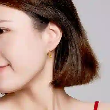 潮宏基 花韵 古法耳钩麦穗 小众个性 闺蜜浪漫女友恋爱告白生日周年纪念礼 足金 按克计价 黄金耳环 女款