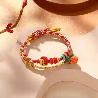 潮宏基 编织配绳 缤纷 编绳 手链 女款