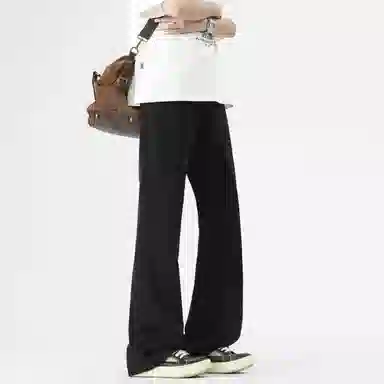 曼城 美式复古怀旧基础款水洗做旧弹力宽松显高显瘦日常通勤垂感窄版柔软舒适百搭透气废土风伐木卡哈特拉链休闲直筒牛仔裤 男女同款