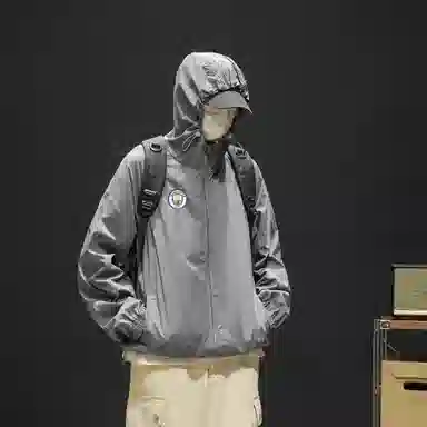 曼城 纯色美式户外冰皮轻薄外套宽松连帽多巴胺色系基础款 超轻透气防紫外线防晒防晒服 男女同款