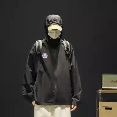 曼城 纯色美式户外冰皮轻薄外套宽松连帽多巴胺色系基础款 超轻透气防紫外线防晒防晒服 男女同款