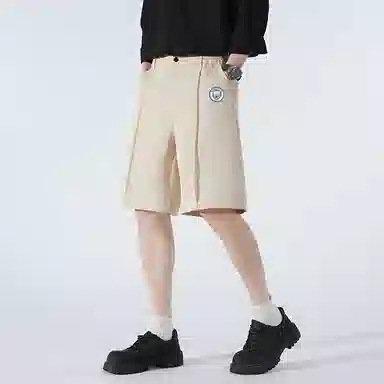 曼城 美式简约宽松高级感薄款五分休闲短裤 男女同款
