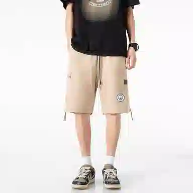 曼城 美式潮牌冰丝工装户外速干宽松运动五分休闲短裤 男女同款