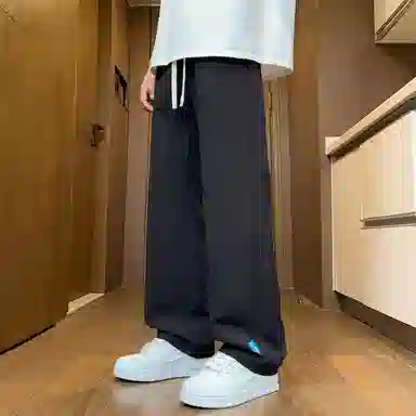 曼城 凉感舒适透气奶芙宽松直筒简约韩版轻薄时尚百搭垂感日常户外通勤休闲裤 男女同款