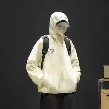 曼城 纯色美式户外冰皮轻薄外套宽松连帽多巴胺色系基础款 超轻透气防紫外线防晒防晒服 男女同款