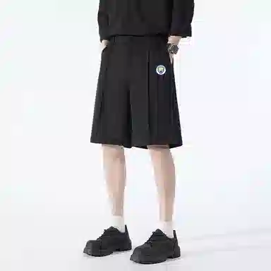 曼城 美式简约宽松高级感薄款五分休闲短裤 男女同款