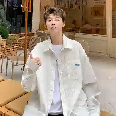 曼城 高级感纯色简约肌理感解构单排扣翻领设计感衬衣潮牌复古经典学院风百搭通勤日常长袖衬衫 男女同款