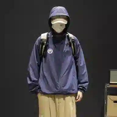 曼城 纯色美式户外冰皮轻薄外套宽松连帽多巴胺色系基础款 超轻透气防紫外线防晒防晒服 男女同款