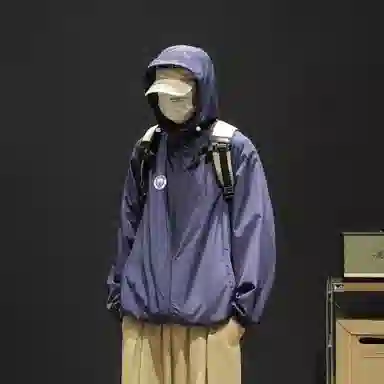 曼城 纯色美式户外冰皮轻薄外套宽松连帽多巴胺色系基础款 超轻透气防紫外线防晒防晒服 男女同款