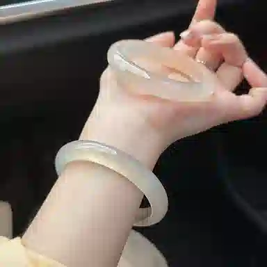 九龙古 新中式国潮古风复古雾霾清新白月光叮当镯 旗袍汉服 猫眼石 玉石手镯 女款