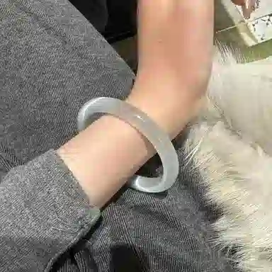 九龙古 新中式国潮古风复古雾霾清新白月光叮当镯 旗袍汉服 猫眼石 玉石手镯 女款