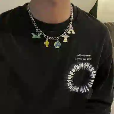 KING OF BLING Alien Planet Necklace