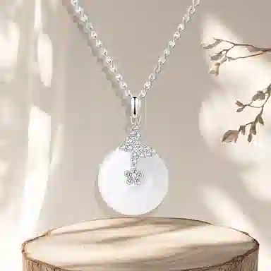 【高品质 I 附证书】 克兰茜 多喜乐长安宁  新中式国风清冷感平安扣福蝶小众设计高级感锁骨链 精致百搭轻奢好运 玉髓 项链 女款