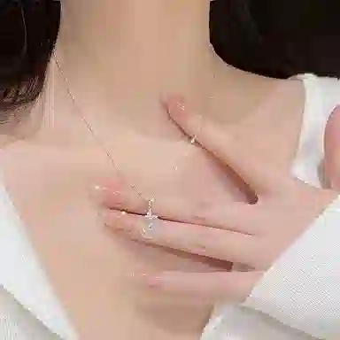 【高品质 I 附证书】 克兰茜 多喜乐长安宁  新中式国风清冷感平安扣福蝶小众设计高级感锁骨链 精致百搭轻奢好运 玉髓 项链 女款