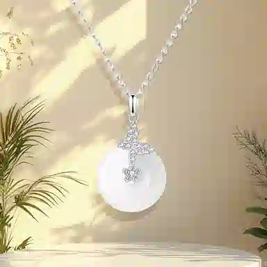 【高品质 I 附证书】 克兰茜 多喜乐长安宁  新中式国风清冷感平安扣福蝶小众设计高级感锁骨链 精致百搭轻奢好运 玉髓 项链 女款