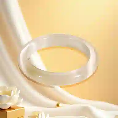 【高品质 I 提升气质】 克兰茜 新中式国风复古风格素圈镯子 精致显白清冷感古典香槟色旗袍汉服百搭学生好运 玻璃猫眼 手镯 女款