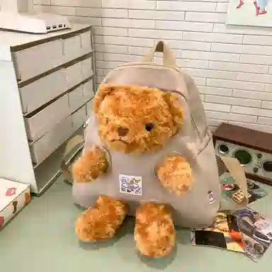 草丛喵喵喵 可爱小熊高颜值百搭时尚 尼龙 双肩包 女款 多色