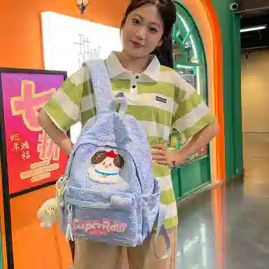 草丛喵喵喵 韩版可爱高颜值百搭 尼龙 书包背包双肩包 女款 多色