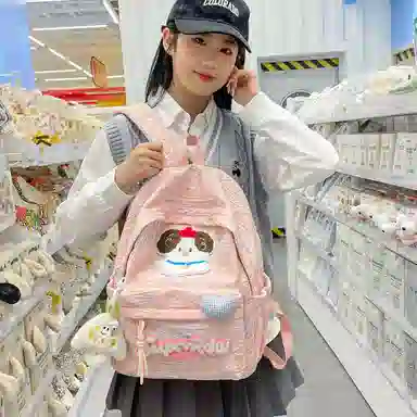 草丛喵喵喵 韩版可爱高颜值百搭 尼龙 书包背包双肩包 女款 多色