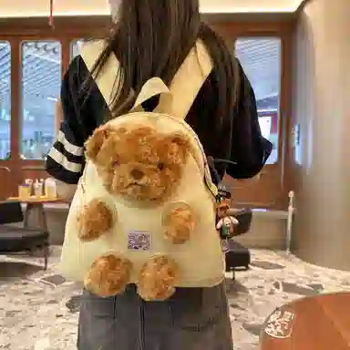 草丛喵喵喵 可爱小熊高颜值百搭时尚 尼龙 双肩包 女款 多色