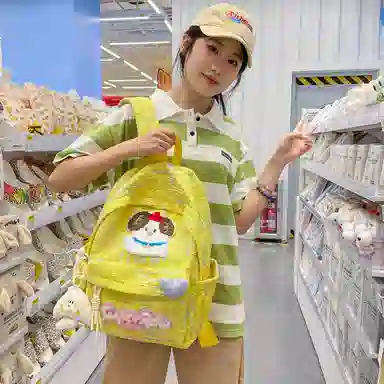 草丛喵喵喵 韩版可爱高颜值百搭 尼龙 书包背包双肩包 女款 多色