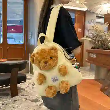 草丛喵喵喵 可爱小熊高颜值百搭时尚 尼龙 双肩包 女款 多色