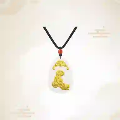 重庆金店 新中式国潮复古锁骨链守护属相 足金 吊坠 男女同款情侣款